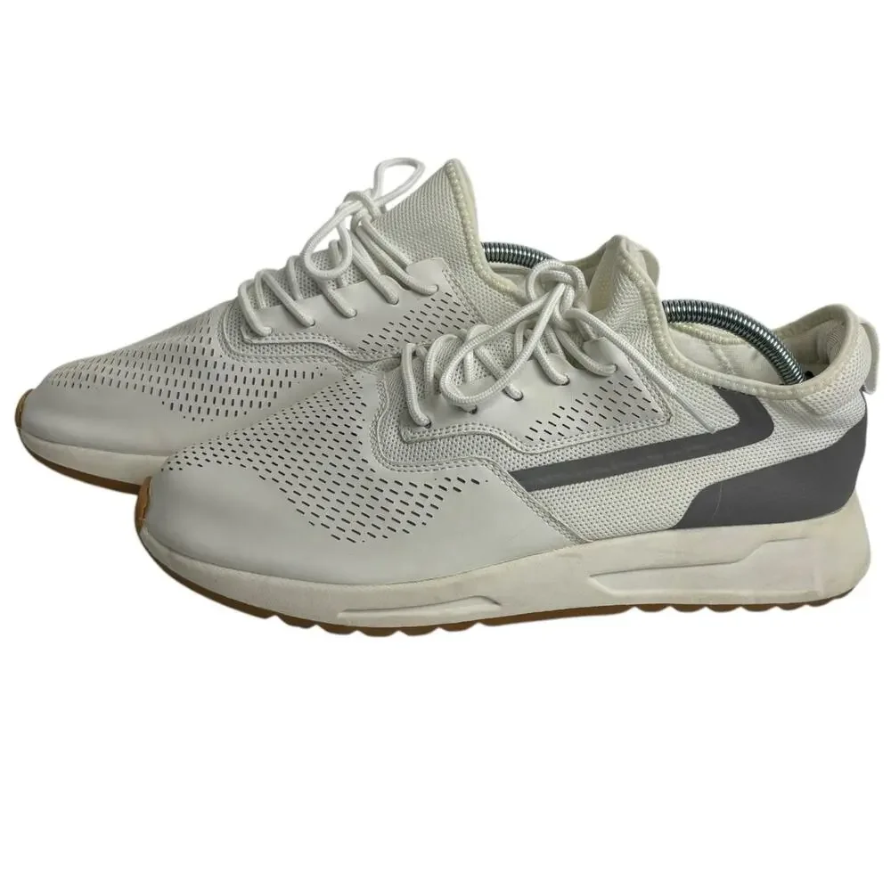 Zara Men's Classic White Sneakers with Gray Detail EU Size 44, US Size 11